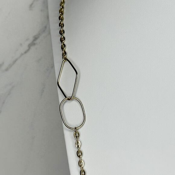 Lane Bryant Geometric Gold Tone Long Chain Link Necklace - Picture 6 of 10